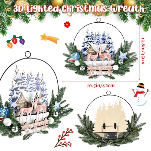Light up Christmas Wreaths for Front Door