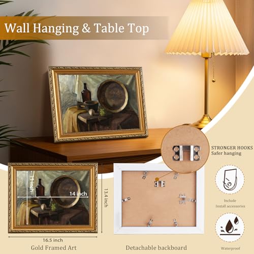 Vintage Gold Framed Wall Art for Home Decor