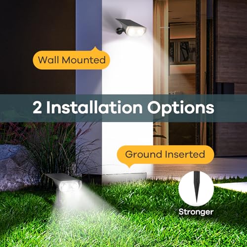 Solar Lights Outdoor Waterproof Landscape Spotlight Daylight 6 Pack (6 Count)