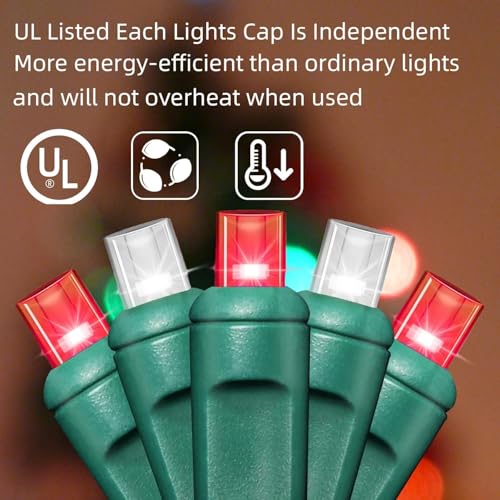 Red White LED String Lights (50 Count)