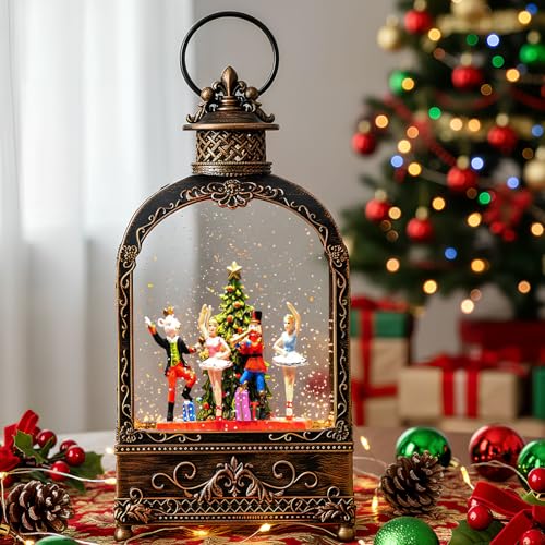 Nutcracker Christmas Snow Globes Lantern Christmas Snow Globe with Music Dance Soldier Nutcracker Scene