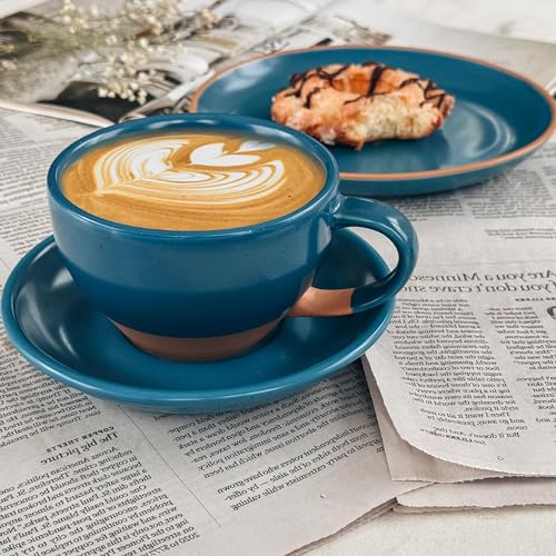 Ceramic Latte Art Mug With Saucer