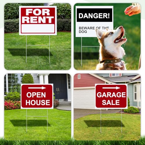 100 Pcs Yard Sign Stakes Metal 15"x10" H Frame for Outdoor Lawn (100 Count)