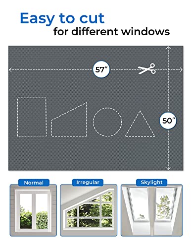 Blackout Curtains for Bedroom 50"x57" Portable No Drill Blackout Blinds with Heat
