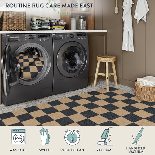 Checkered Easy Jute 3x5 Outdoor Patio Rug