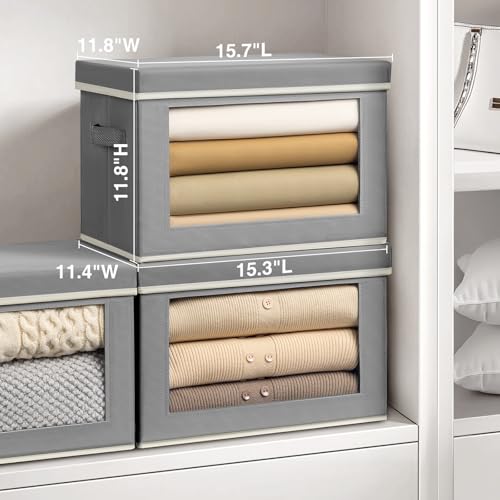 Stackable Storage Bins with Lids (5 Count)