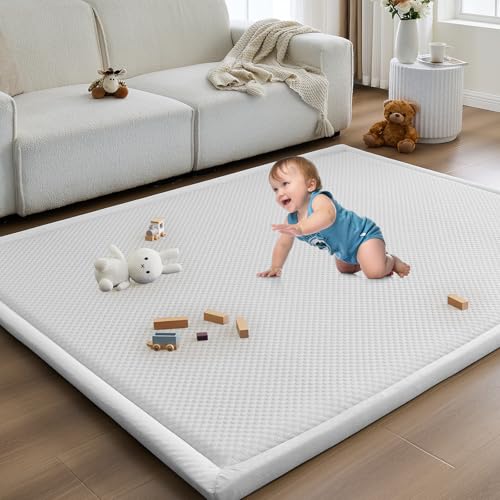 Baby Play Mat for Floor Nursery Rug Muscle Area Playroom Rug Elastic Foam 59x79" Playmat Elastic Foam 1.3" Thick Crawling Mat for Babies