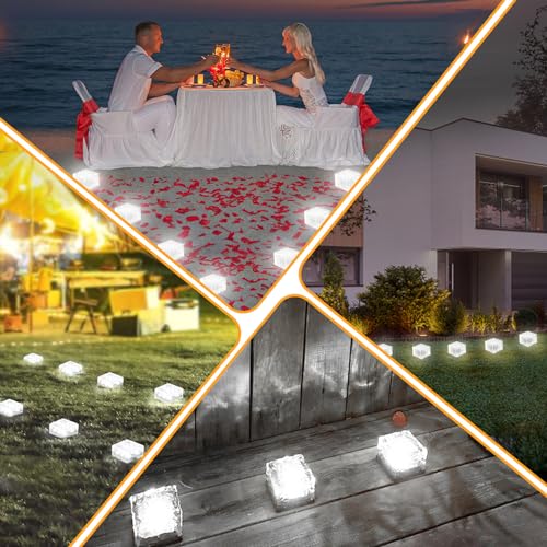 Solar Brick Lights Outdoor Solar Lights Outdoor Waterproof Patio (3 Count)