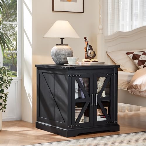 24'' End Table Set 2 with Charger for Living Room (2 Count)