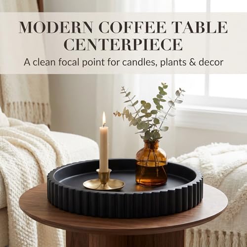 Black Round Tray for Home Decor