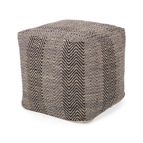 Boho Handmade Fabric Cube Pouf Ottoman Foot Stool
