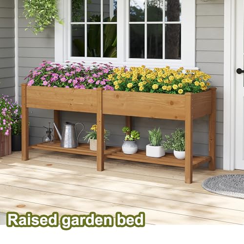Raised Garden Bed with Shelf