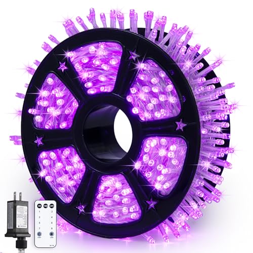 600 LED Purple Christmas Lights Indoor Outdoor Halloween Lights (168 Foot)