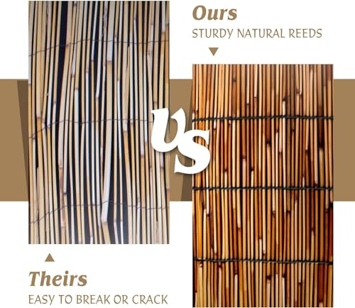 Reed Fencing Rolls 2 Pcs Natural Bamboo Fence 4FT X 16.4FT Privacy Screen Curtains Fence for Balcony Patio Garden Backyard Shades Outdoor (4 Sq Ft)