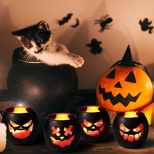 Black Halloween Table Centerpieces Candle Holders 6PCS (6 Count)