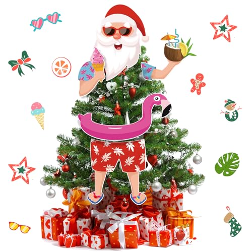 Summer Christmas Tree Topper Santa Claus