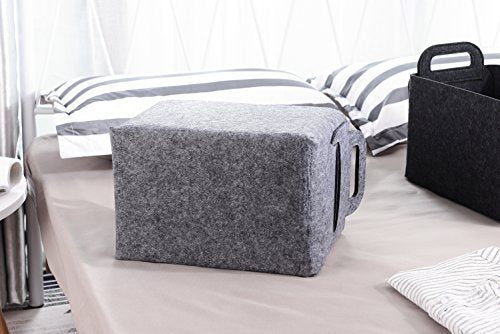 Storage Basket Felt Storage Bin Collapsible& Convenient Box Organizer with Carry Handles for Office Bedroom Closet Babies Nursery Toys Laundry