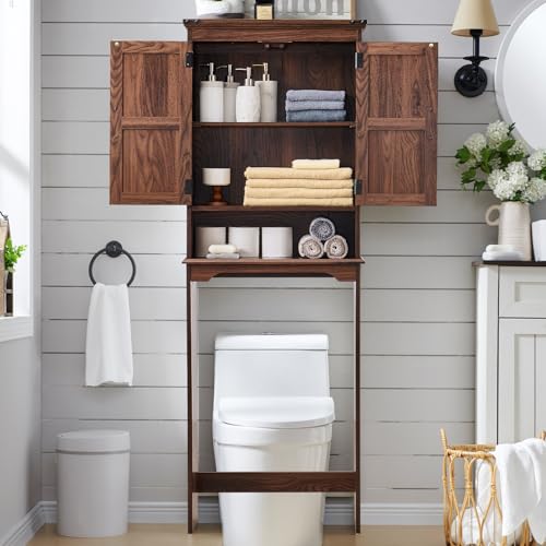 67" Tall Farmhouse Over The Toilet Storage Bathroom Cabinet