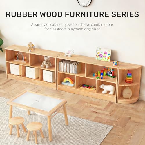 Rubber Wood Montessori Bookshelf (4 Count)