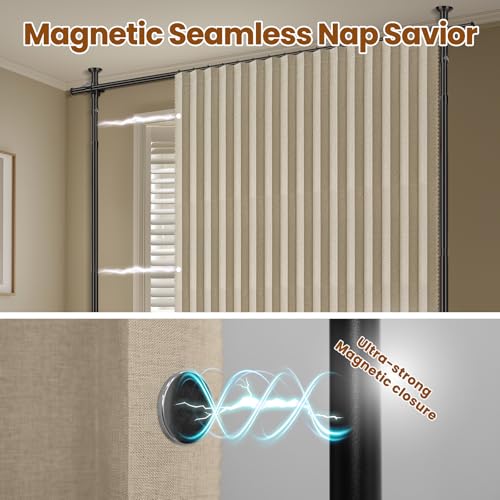 100% Blackout Room Divider Curtains Sets Beige W100 x L96 in (2 Count)