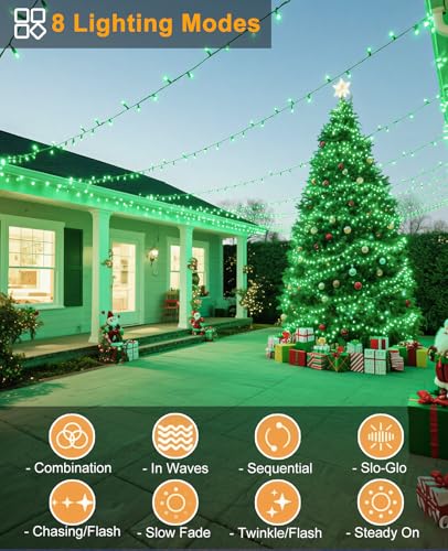 40FT 120 LED Christmas Lights Outdoor