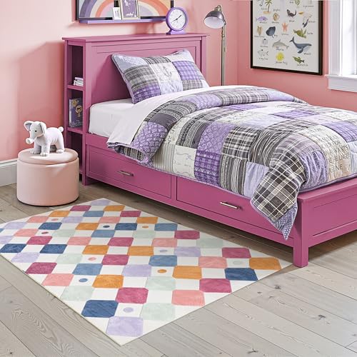 3x5 Washable Playroom Rug Kids Room Nursery Classroom Rug Berries (15 Sq Ft)