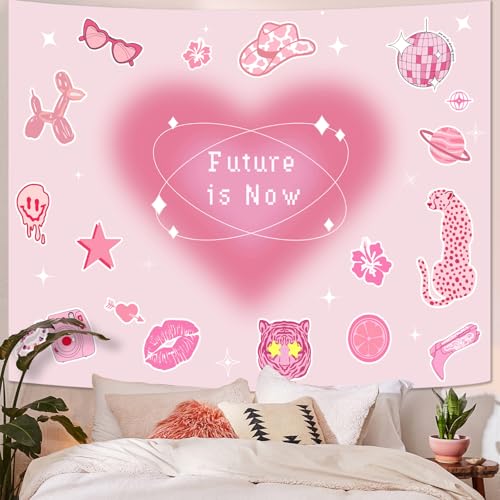 Y2K Tapestry Pink Wall Tapestry