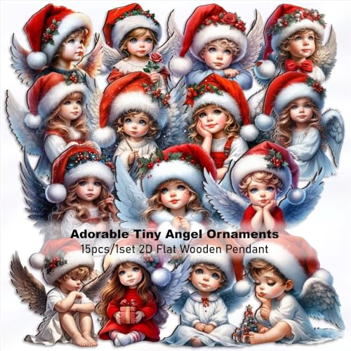 15 Pcs Vintage Angel Christmas Ornaments (15 Count)