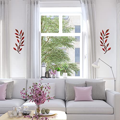 2 Pcs Metal Leaf Wall Art Vine Branch Decor (2 Count)