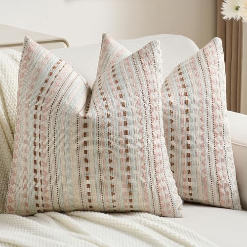 Pack of 2 Boho Throw Pillow Covers 24x24 Inch (2 Count)