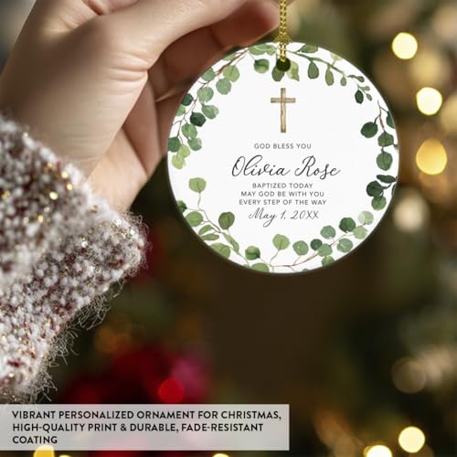 Personalized Round Ceramic Porcelain Christmas Ornament Gift
