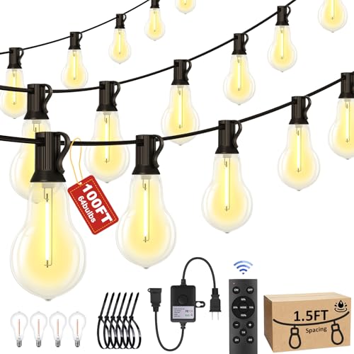 100FT Outdoor String Lights64+4 Bulbs (100 Foot)