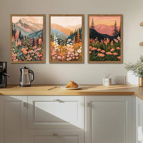 Boho Colorful Landscape Wall Art Set of 3