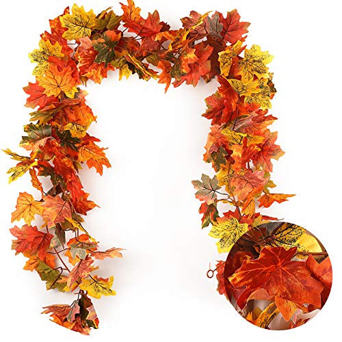 2 Pack Fall Maple Garland Autumn Hanging Fall Leave Vines (2 Count)