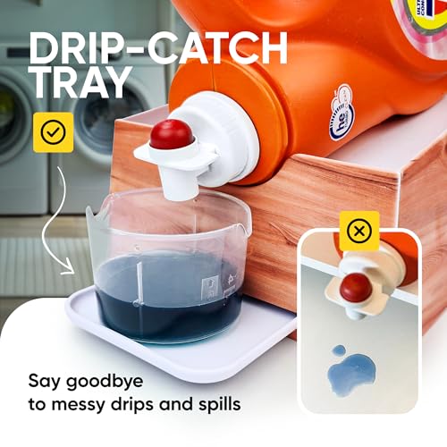 Liquid Laundry Detergent Dispenser Holder with Drip Tray