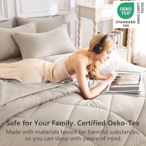 King Comforter Set 102"x90" Linen