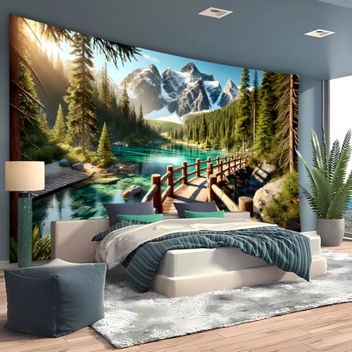Nature Tapestry Forest Tree Sea Cave Wall Hanging