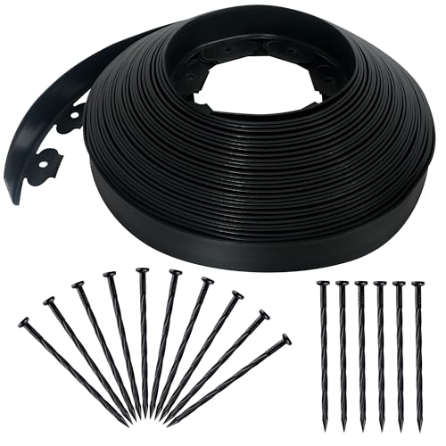 2 Inch x 100FT Landscape Edging Border with 150 Anchoring Spikes