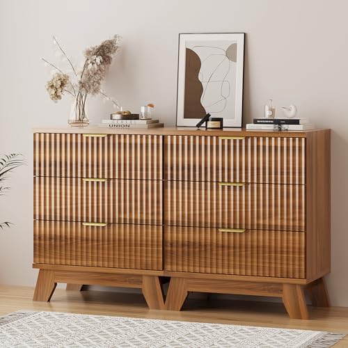 Fluted Dresser for Bedroom with 3 Drawers