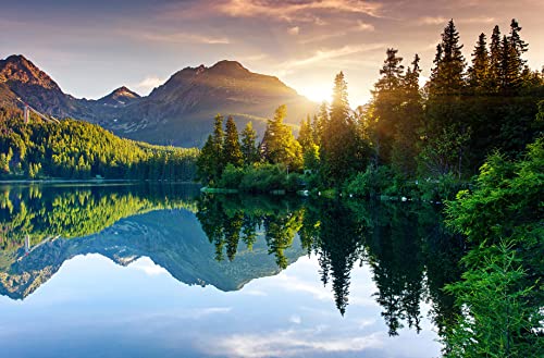 Mountain with Lake Photo Wallpaper Landscape (110 Sq Ft)