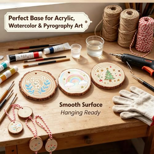 50Pcs Wood Slices for Crafts (50 Count)