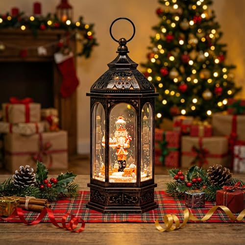 12.8'' Christmas Gingerbread Nutcracker Snow Globe Lantern