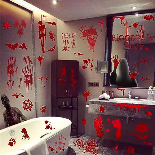73 Pcs Bloody Window Stickers