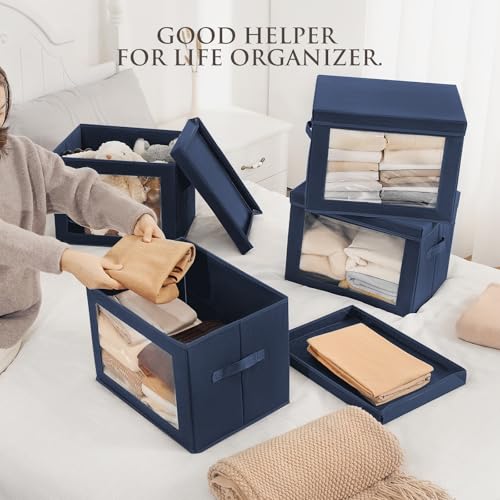 Stackable Storage Bins with Lids (6 Count)