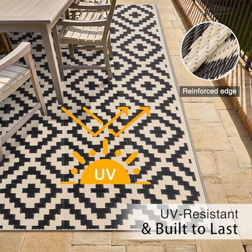Outdoor Rug 4x6 ft Waterproof Reversible Mat