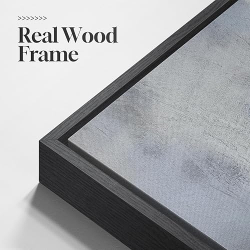 Extra Large Framed Blue Abstract Wall Art for Living Room