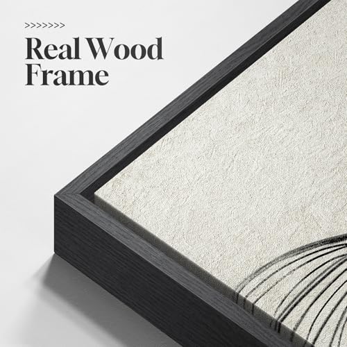 Framed Black and Beige Abstract Wall Art Set (3 Count)