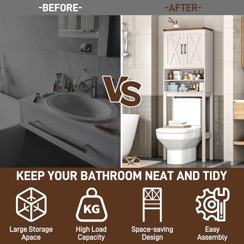 Over The Toilet Storage Cabinet with Adjustable Shelf