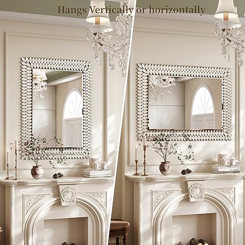 30"x40" Jeweled Luxury Rectangle Decorative Wall Mirror