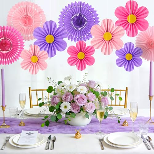 12 Pcs Pink Purple Party Decorations (12 Count)